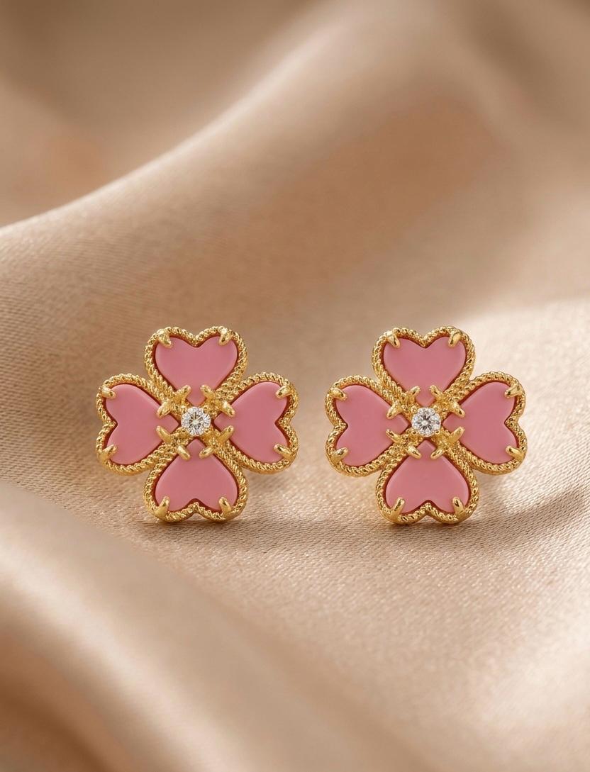 Signature Necklace & Earrings Set - Pink