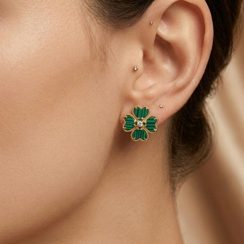 Signature Earrings - Malachite