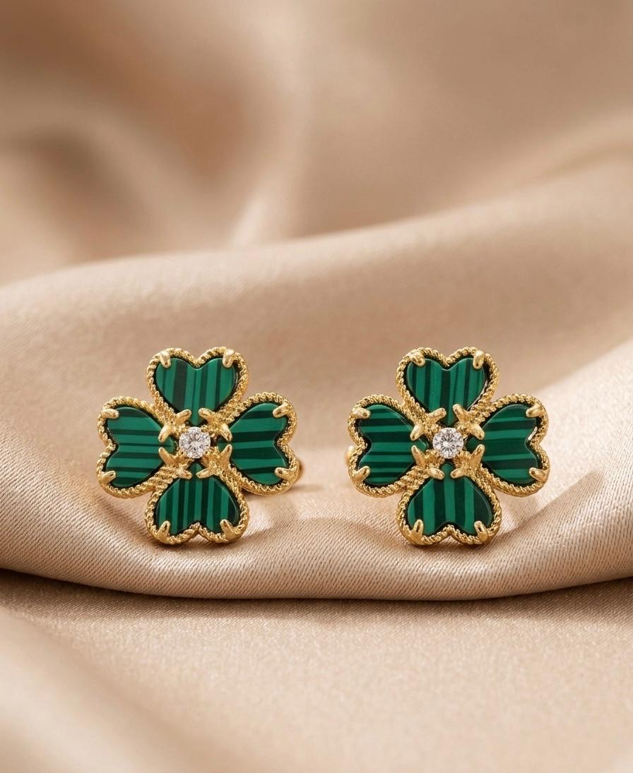 Signature Earrings - Malachite