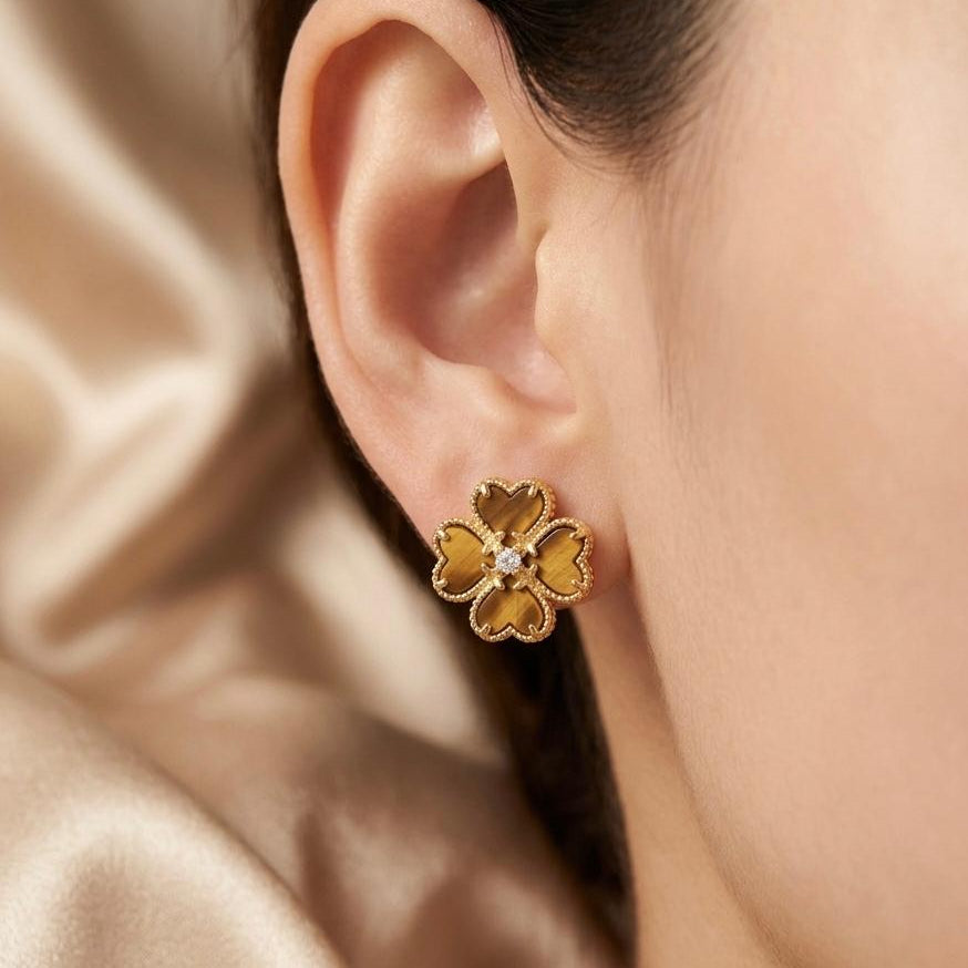 Signature -Earrings - Tiger Eye