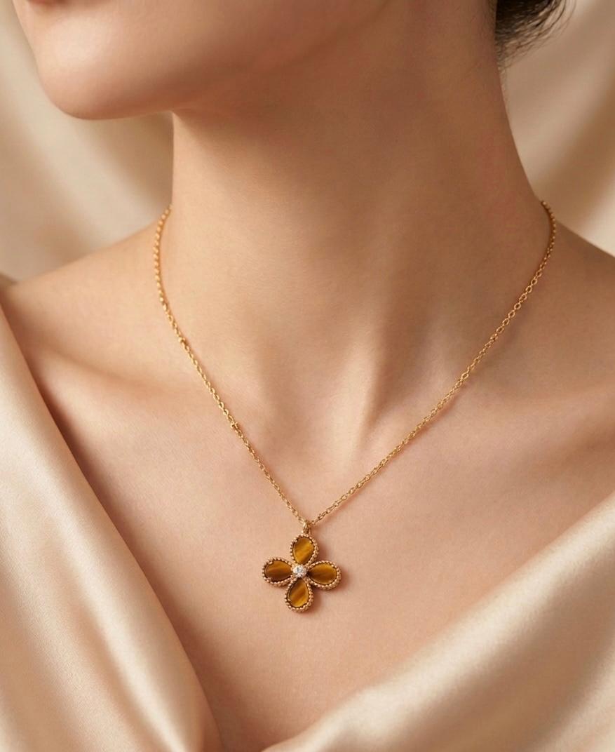 Bloom  Classic Short Necklace -  Tiger Eye