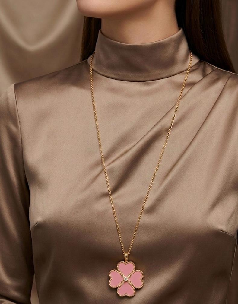 Signature Long necklace - Pink