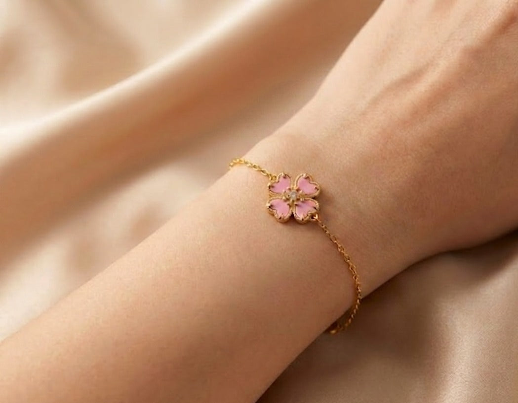 Signature Single Flower Bracelet - Pink