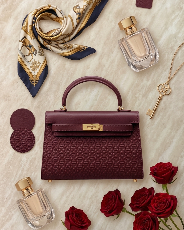 Ritzy Lock Bag - Burgundy