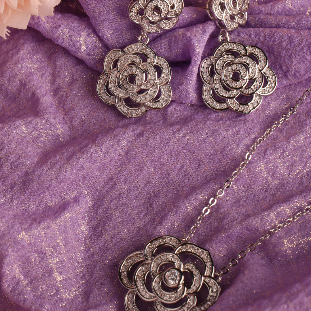 Silver Jory Necklace & Earrings Set