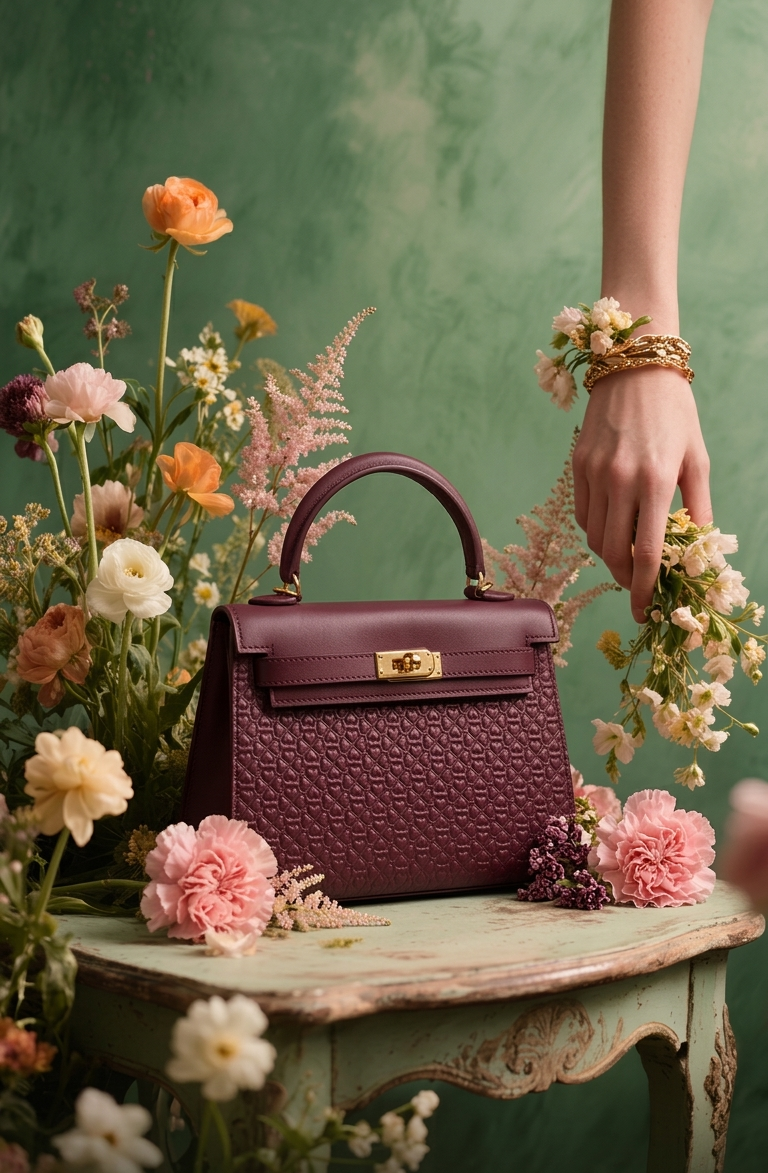 Ritzy Mini Lock Bag - Burgundy