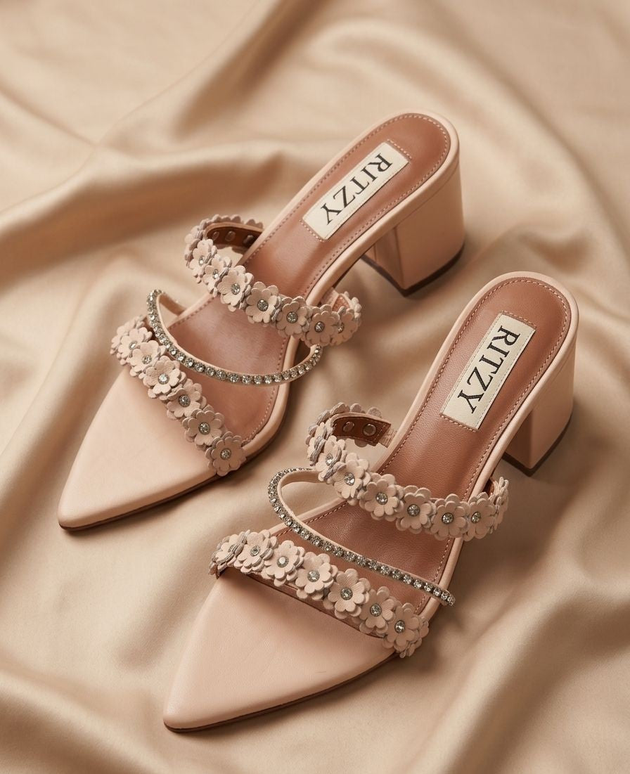 Floral heel - pink