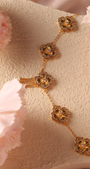 Golden Flora - 5 flowers  necklace