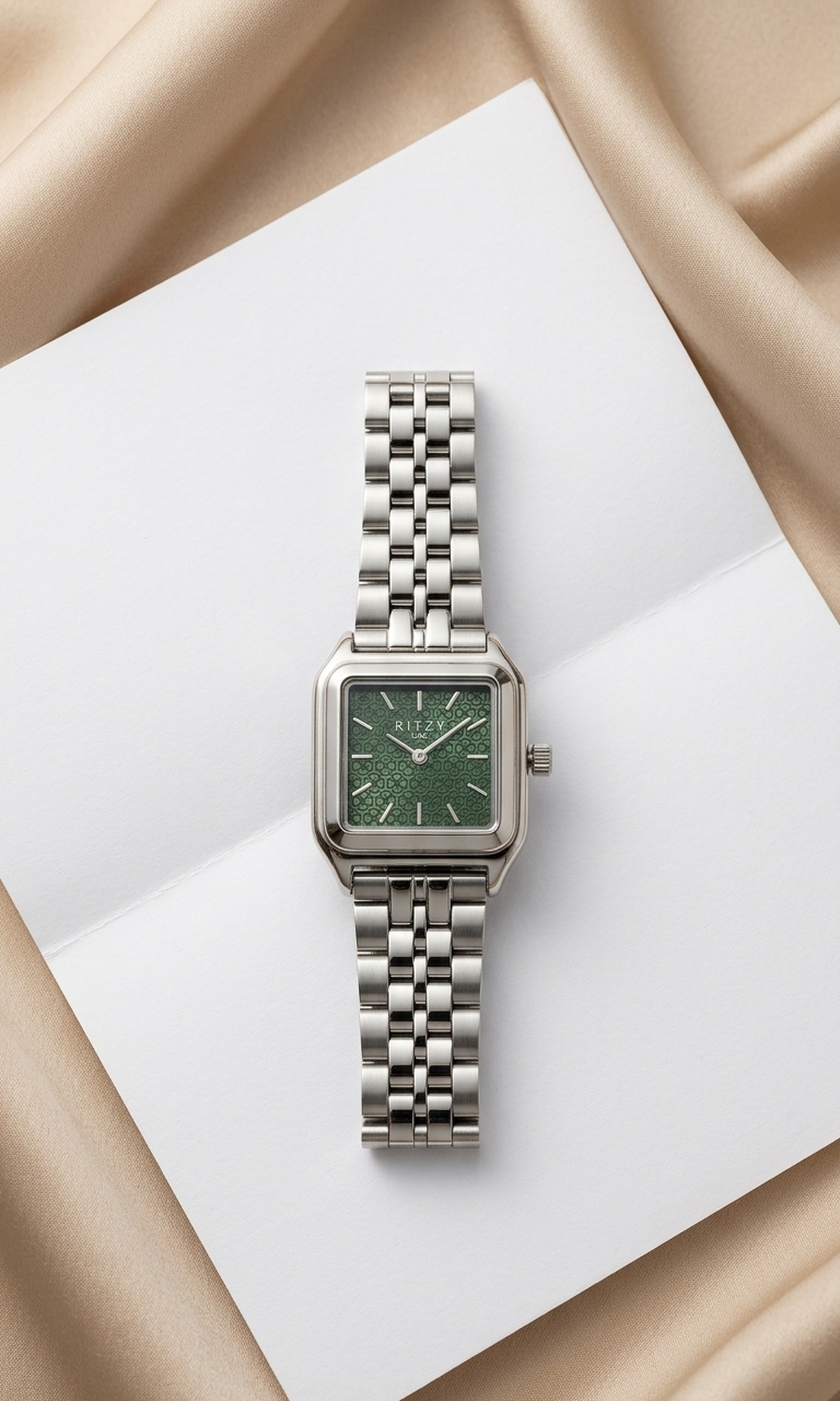 Ritzy Timeless Square Watch - Mint Green