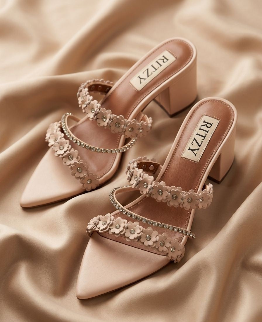 Floral heel - pink