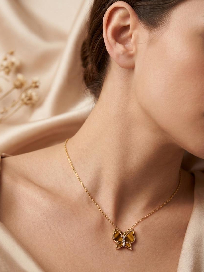 Julia Short Necklace - Tiger Eye