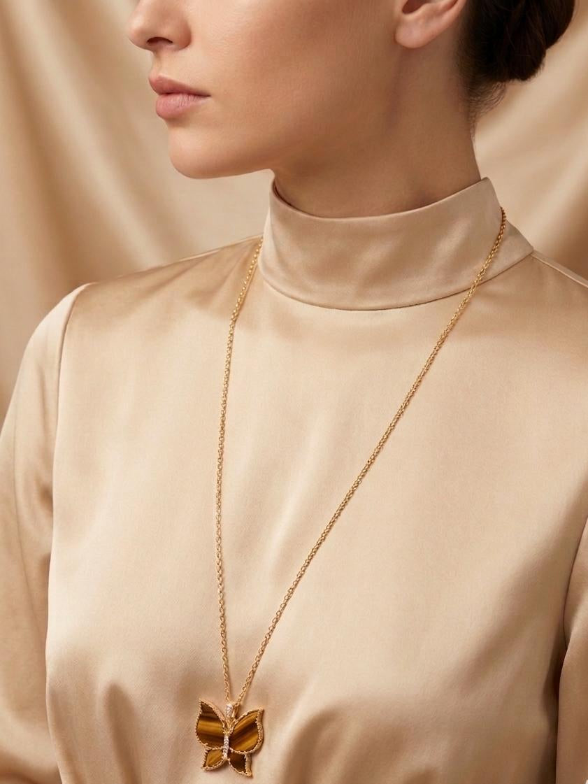 Julia Long Necklace - Tiger Eye