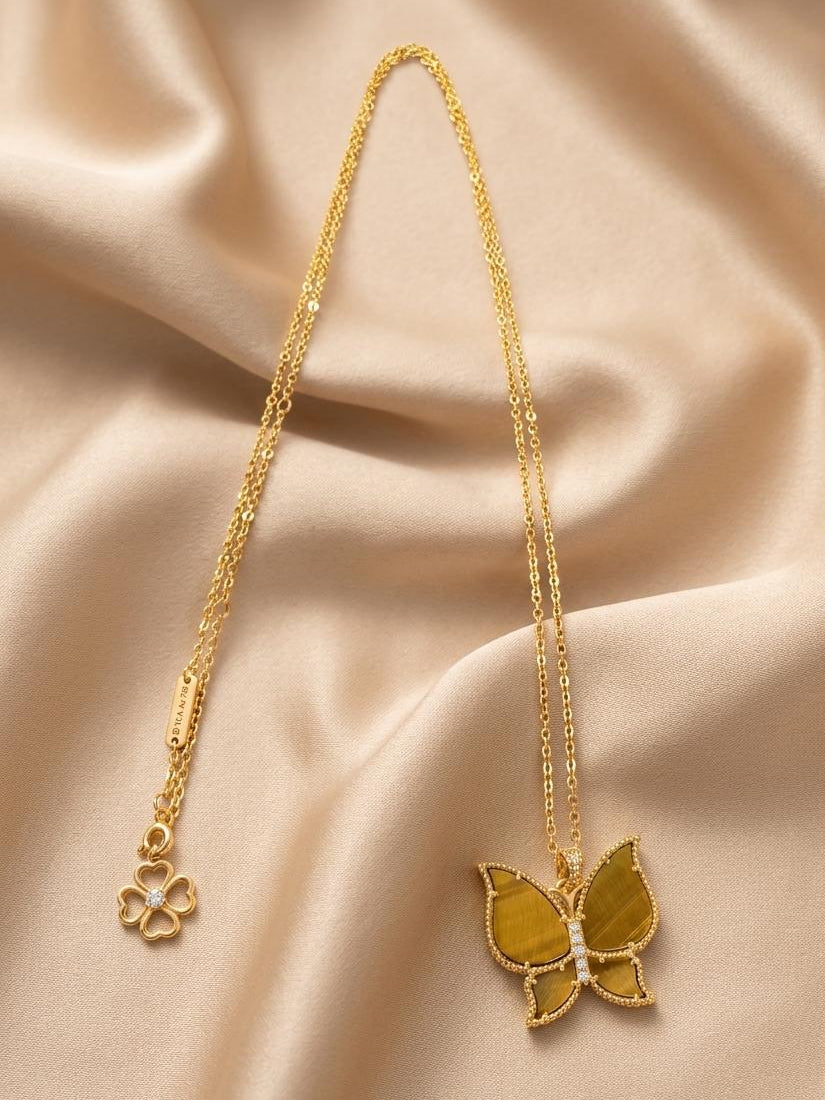 Julia Long Necklace - Tiger Eye