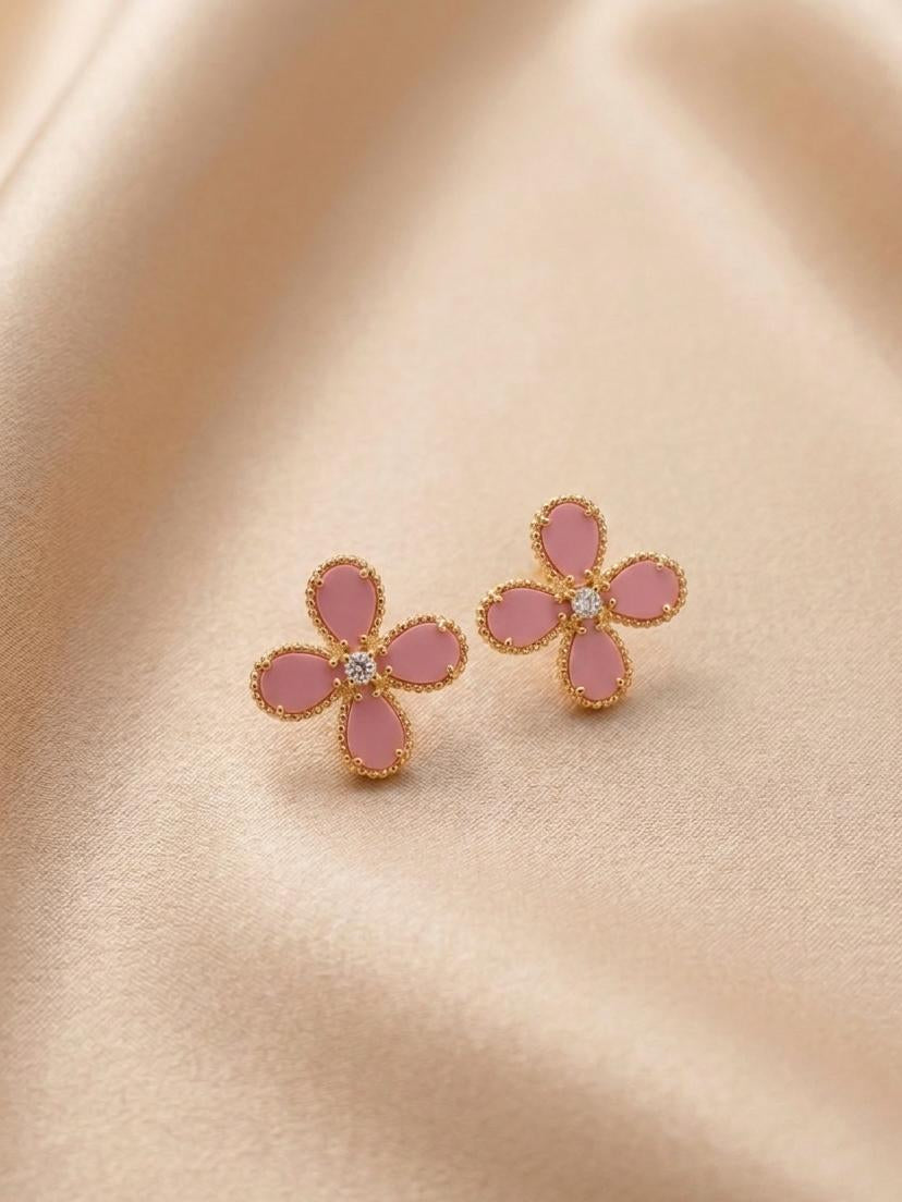 Bloom Classic Earrings - Pink Turquoise