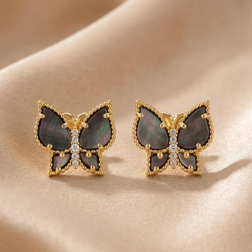 Julia Earrings - Black Mother of Pearl