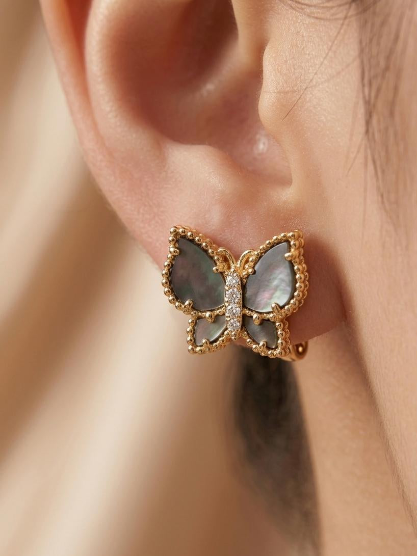 Julia Earrings - Black Mother of Pearl