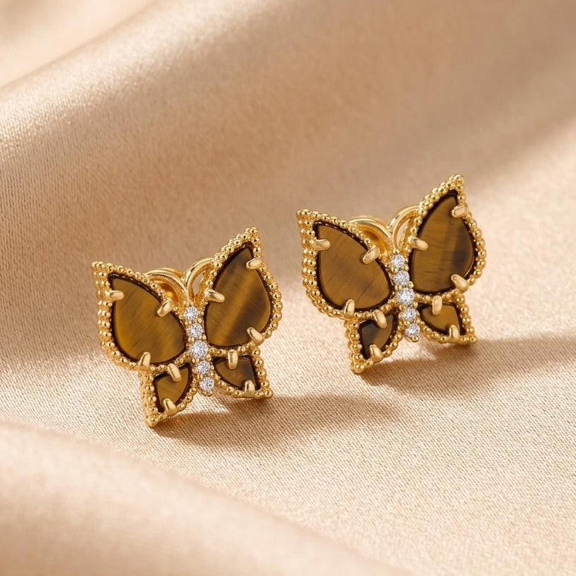 Julia Earrings - Tiger Eye
