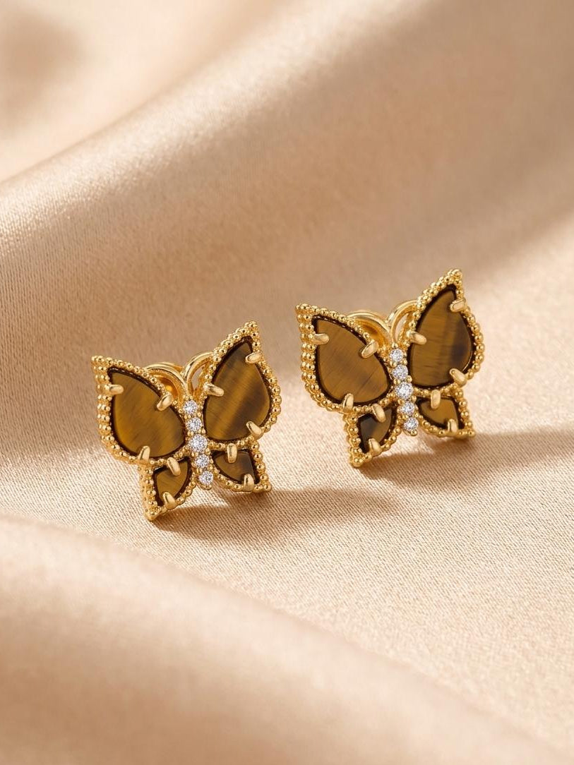 Julia Earrings - Tiger Eye