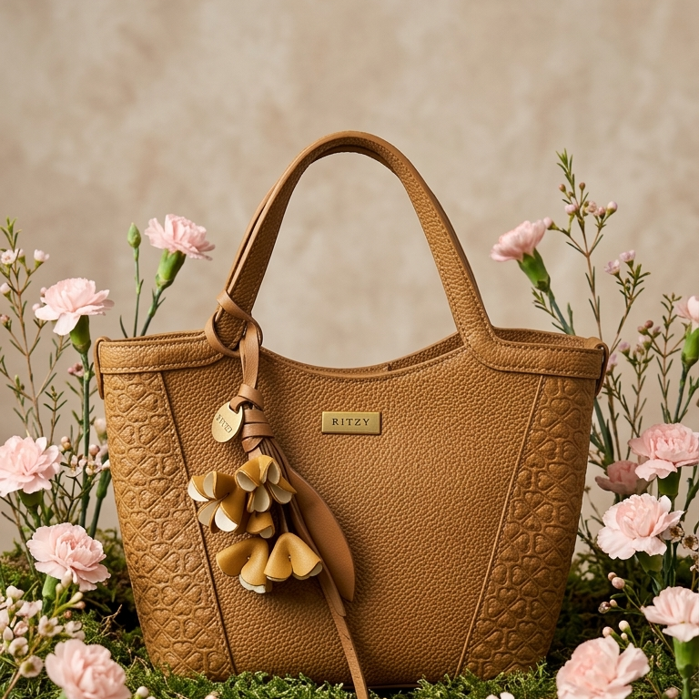 Ritzy Small Tote Bag - Camel