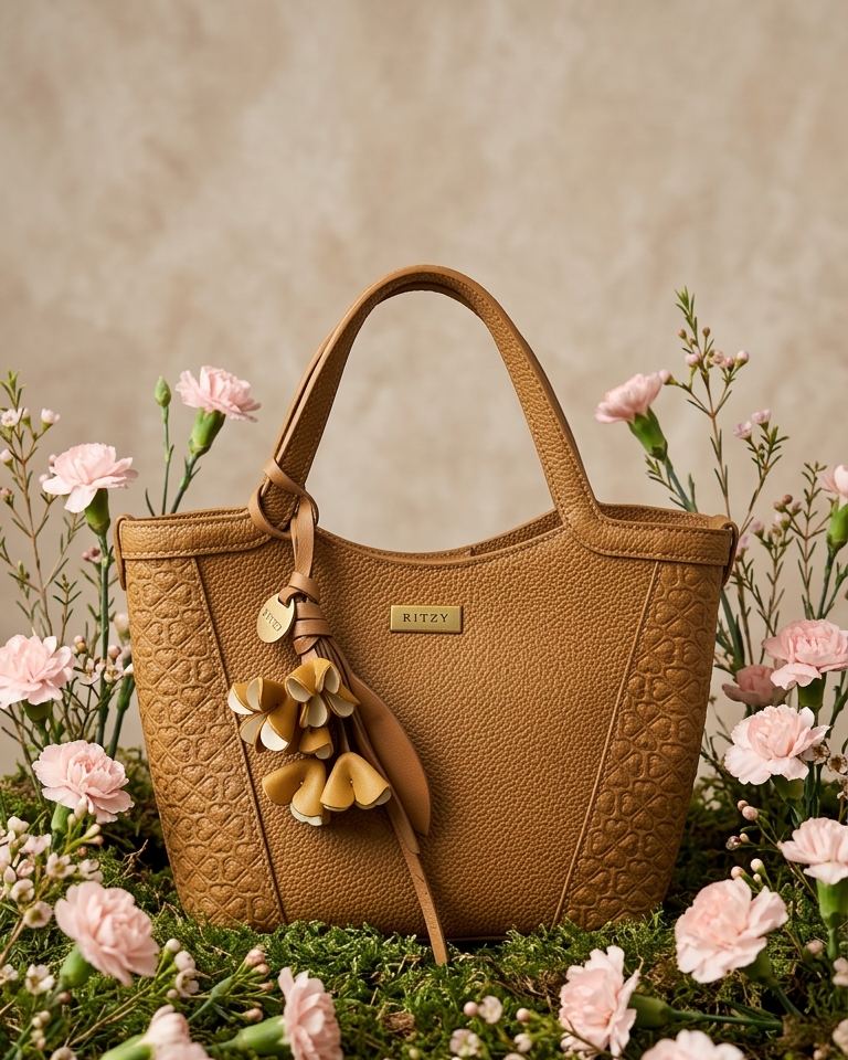 Ritzy Small Tote Bag - Camel