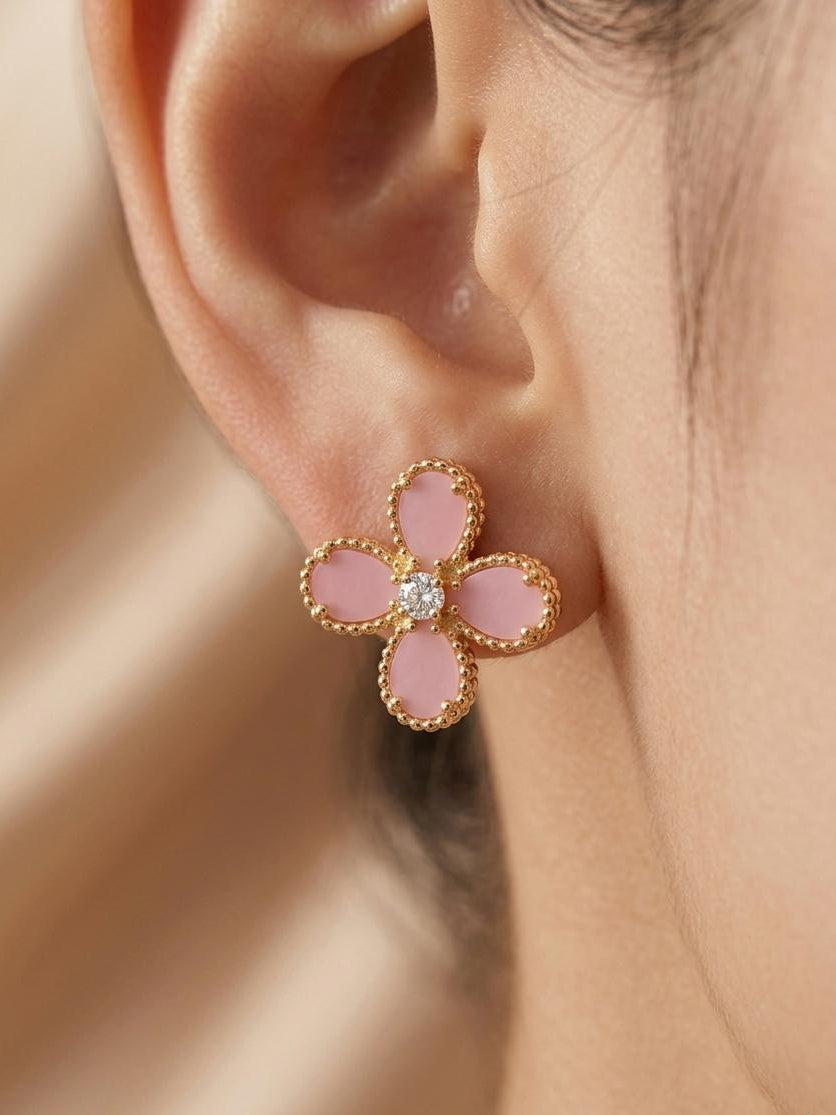 Bloom Classic Earrings - Pink Turquoise