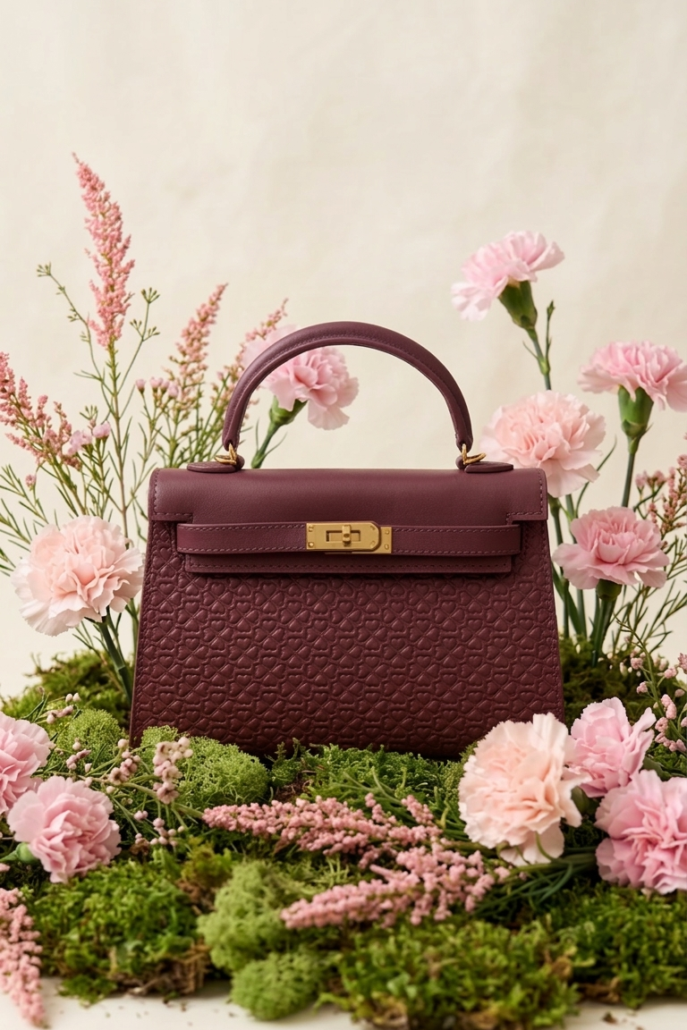 Ritzy Mini Lock Bag - Burgundy