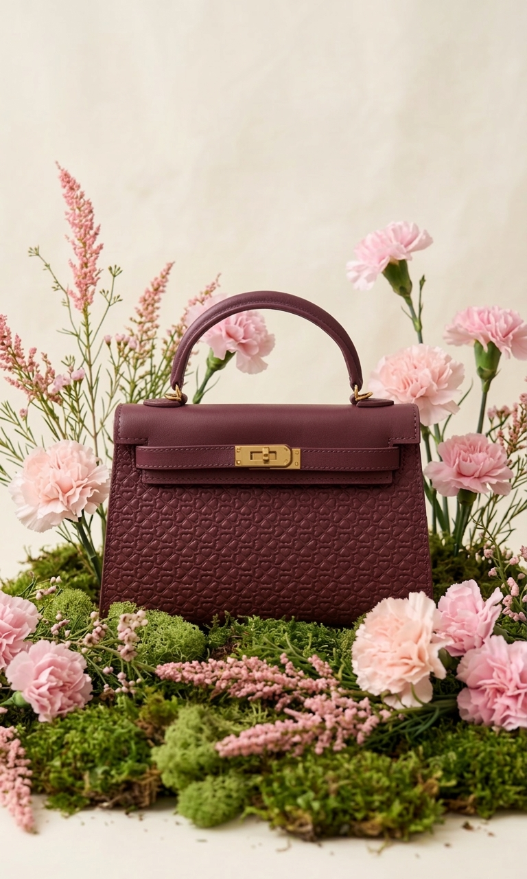 Ritzy Mini Lock Bag - Burgundy