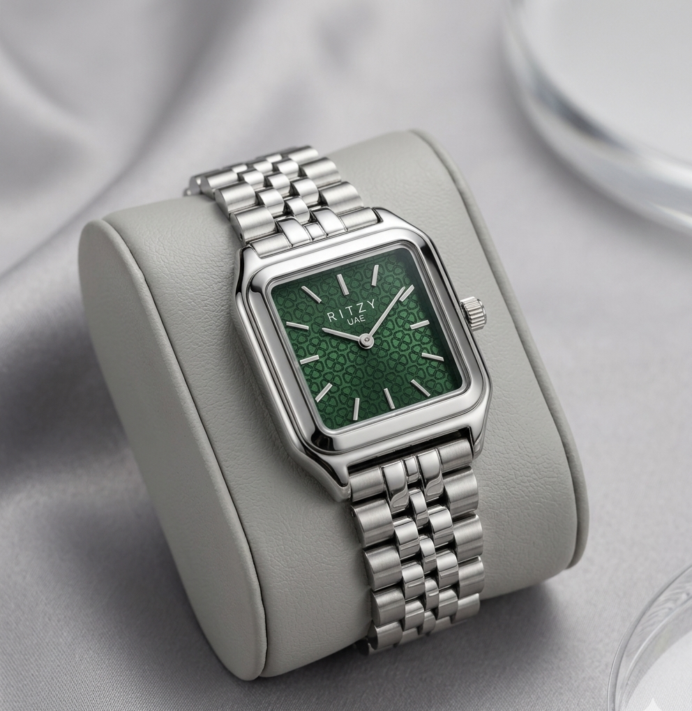 Ritzy Timeless Square Watch - Mint Green