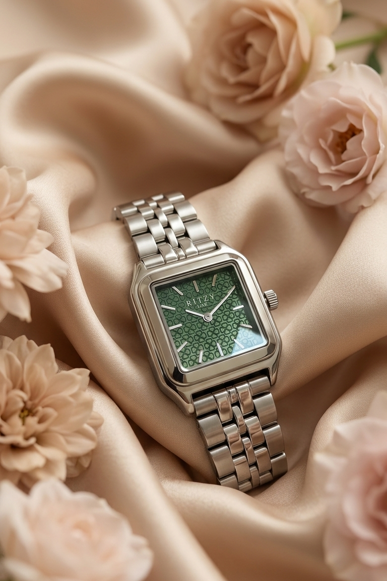 Ritzy Timeless Square Watch - Mint Green
