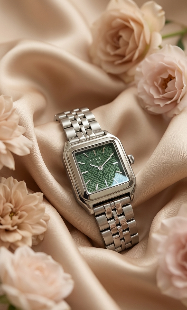 Ritzy Timeless Square Watch - Mint Green