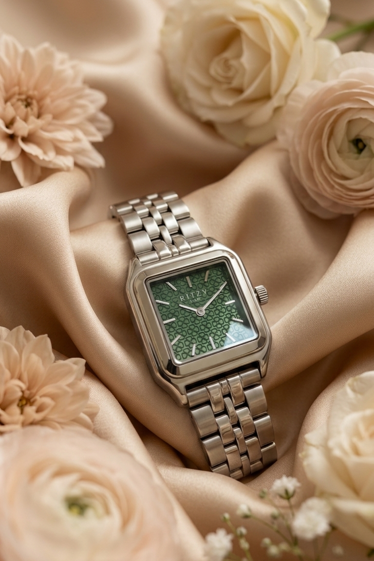 Ritzy Timeless Square Watch - Mint Green