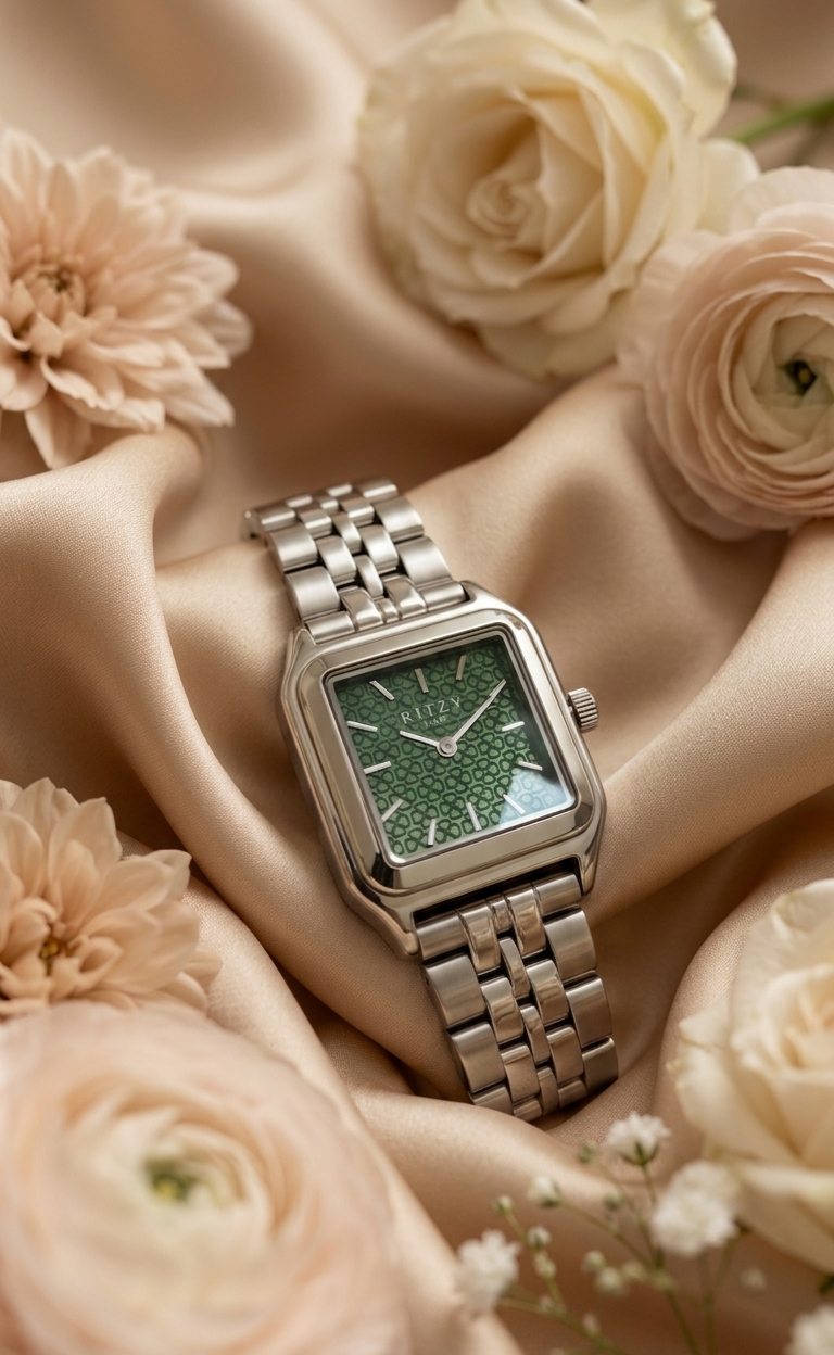 Ritzy Timeless Square Watch - Mint Green