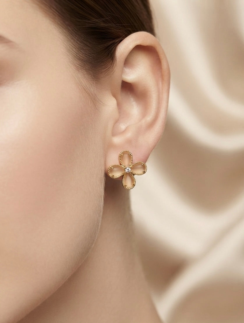 Bloom Classic Earrings - Pink Chalcedony