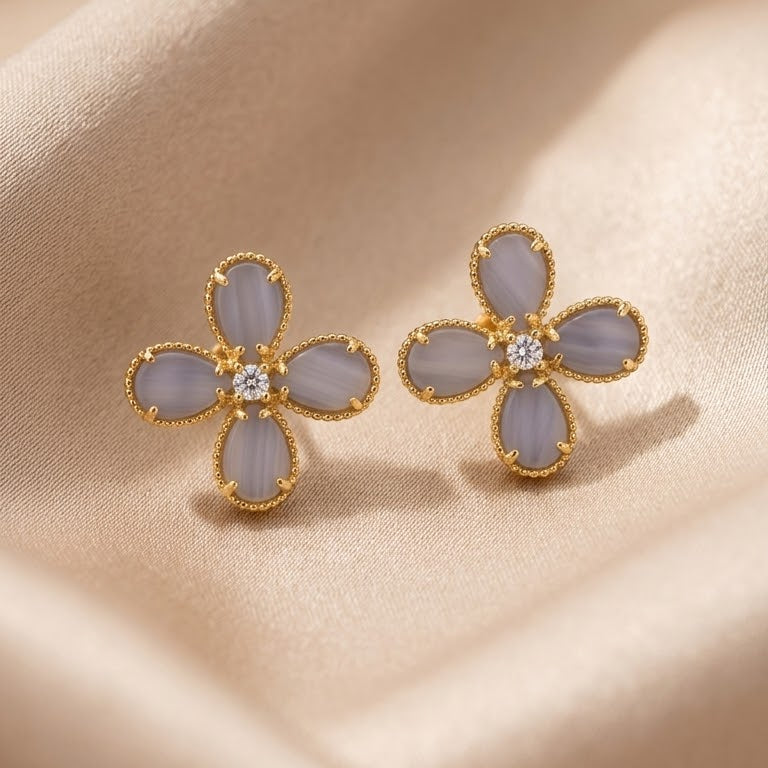 BLOOM  CHALCEDONY  PURPLE earring