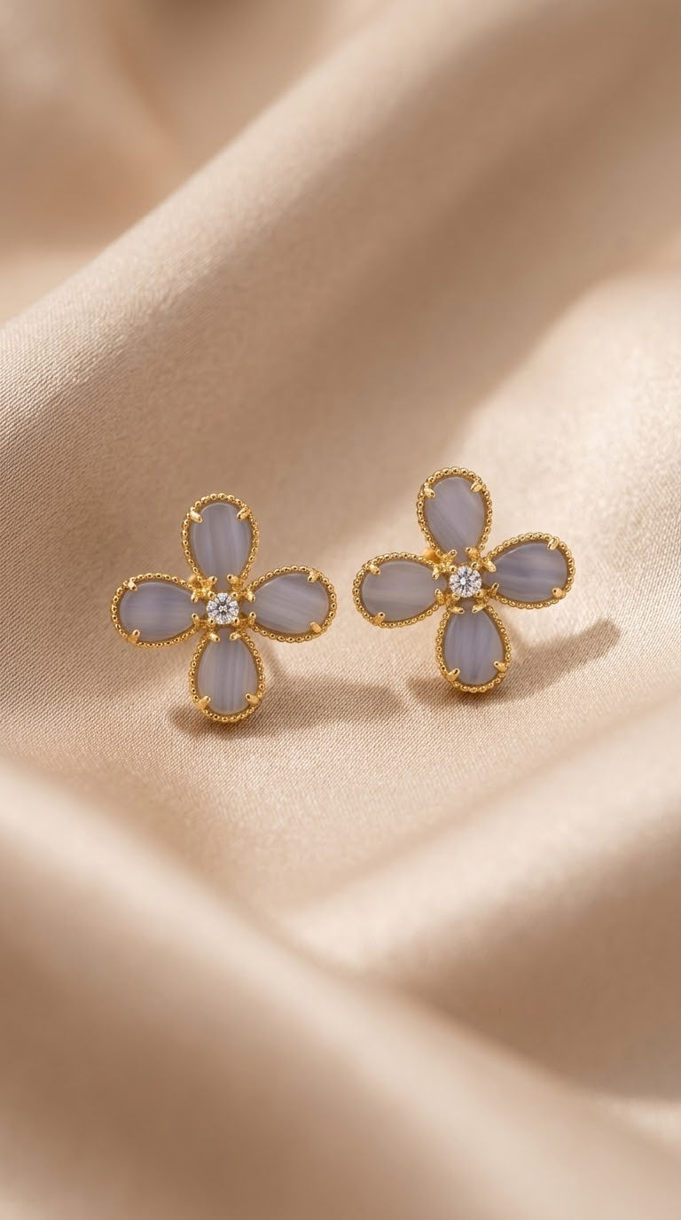 BLOOM  CHALCEDONY  PURPLE earring