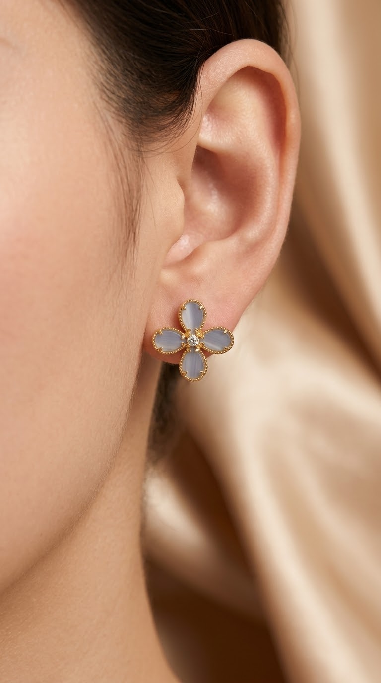 BLOOM  CHALCEDONY  PURPLE earring