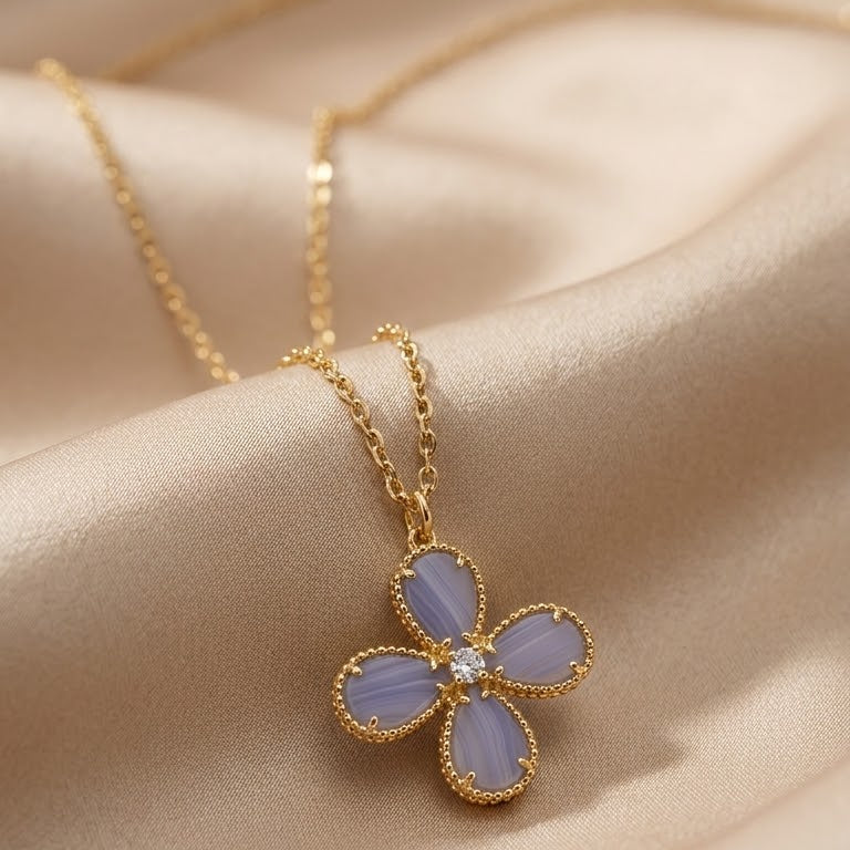 BLOOM  CHALCEDONY  PURPLE short necklace