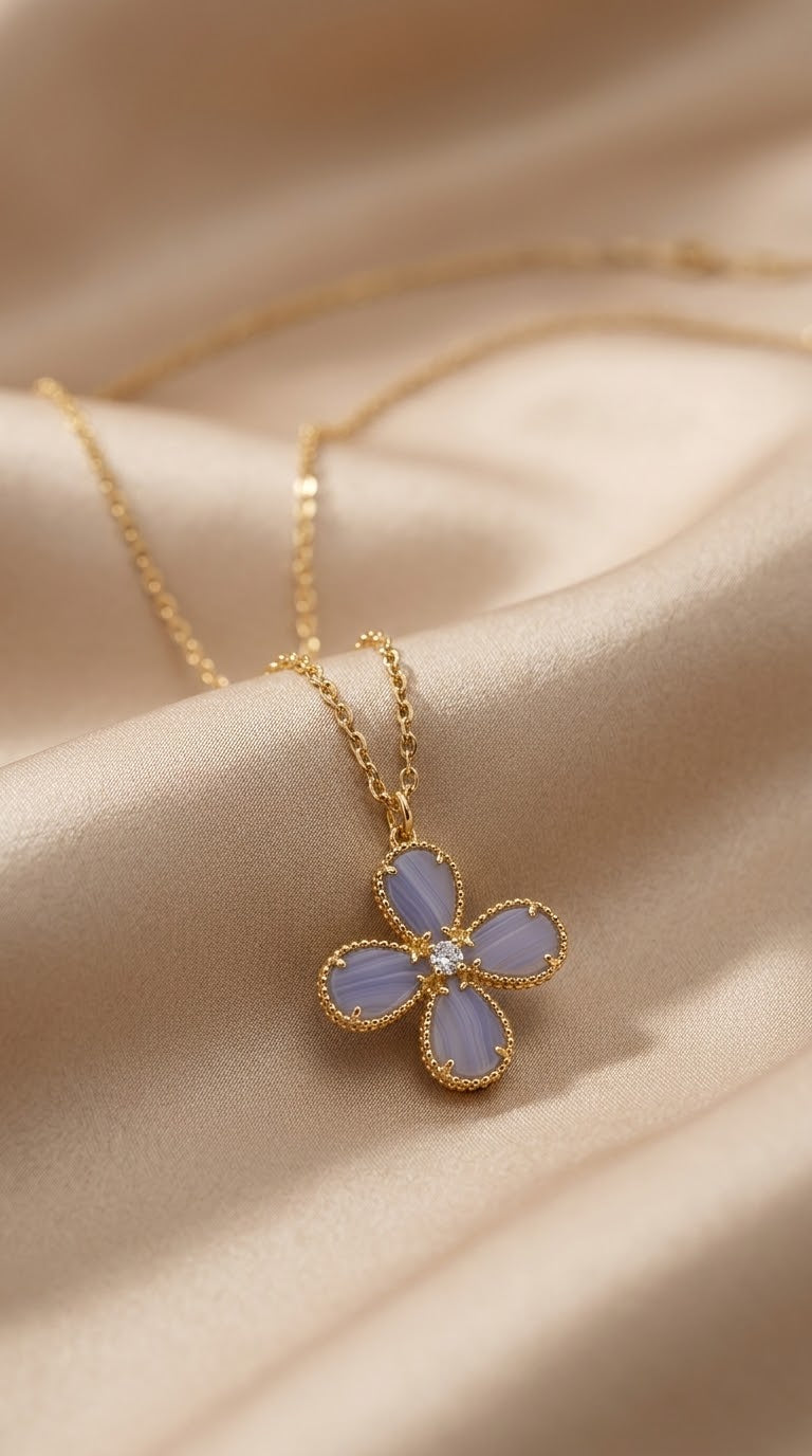 BLOOM  CHALCEDONY  PURPLE short necklace