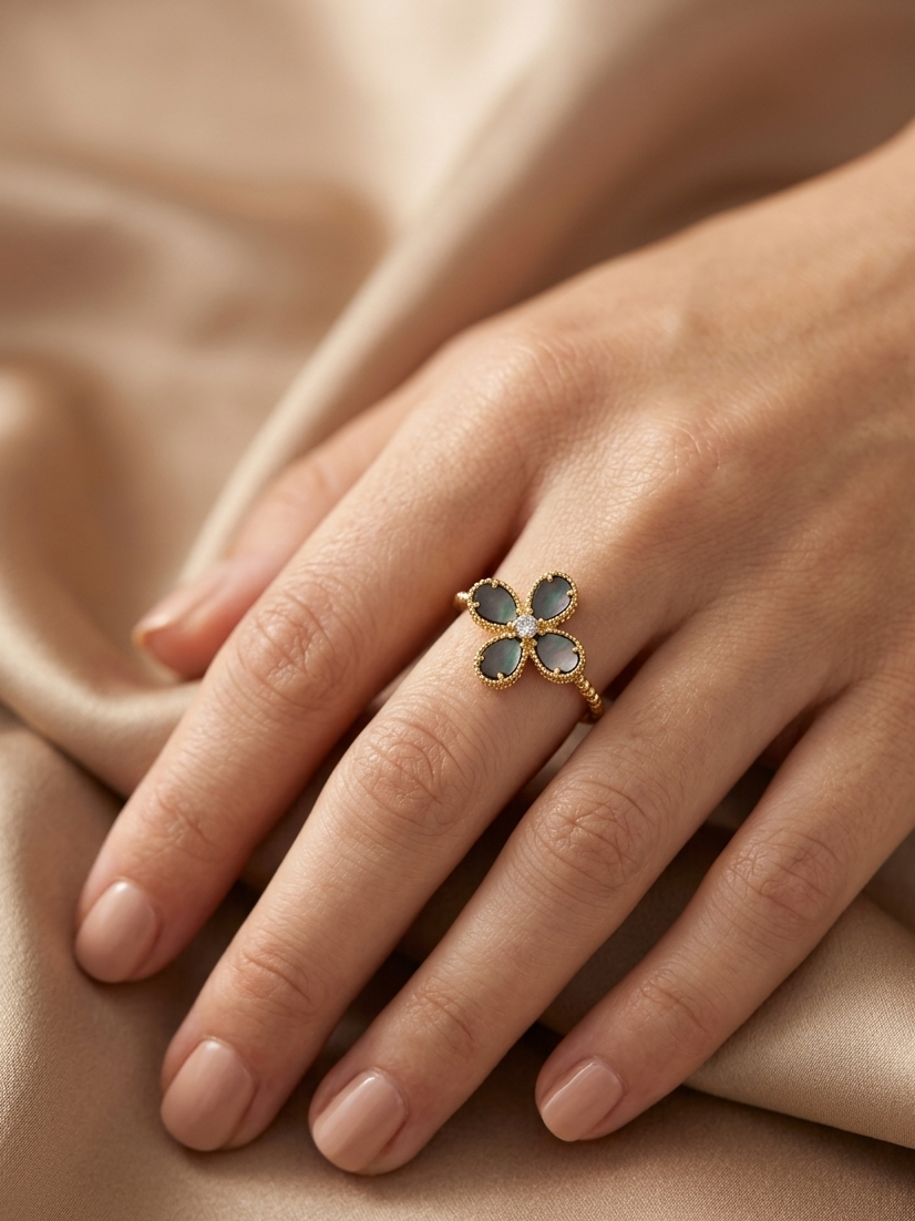 Bloom Classic Ring - Black Mother of Pearls