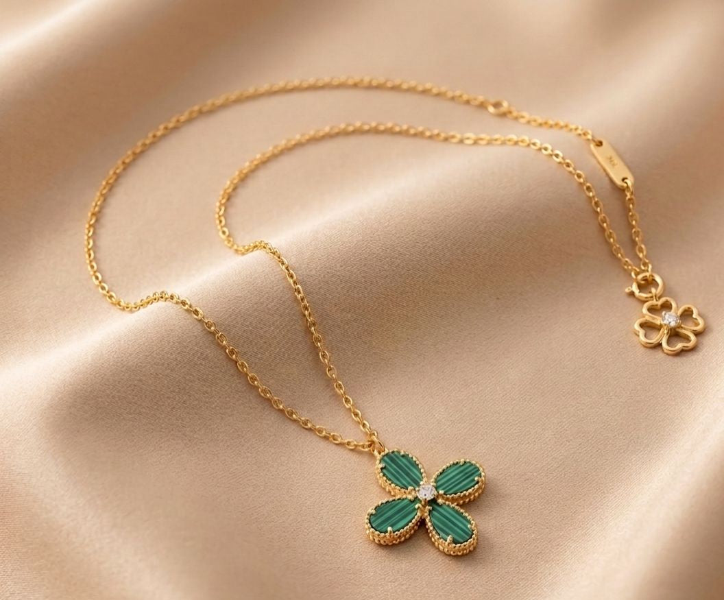 Bloom  Short Necklace- Malachite