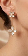 Bloom Long Earrings - Pearl