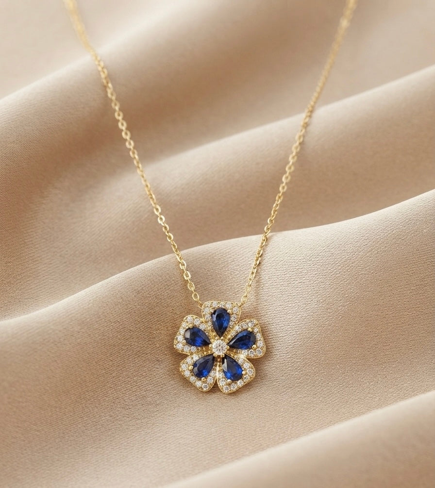 Blue Floral jewellery set by Ritzy — view 3