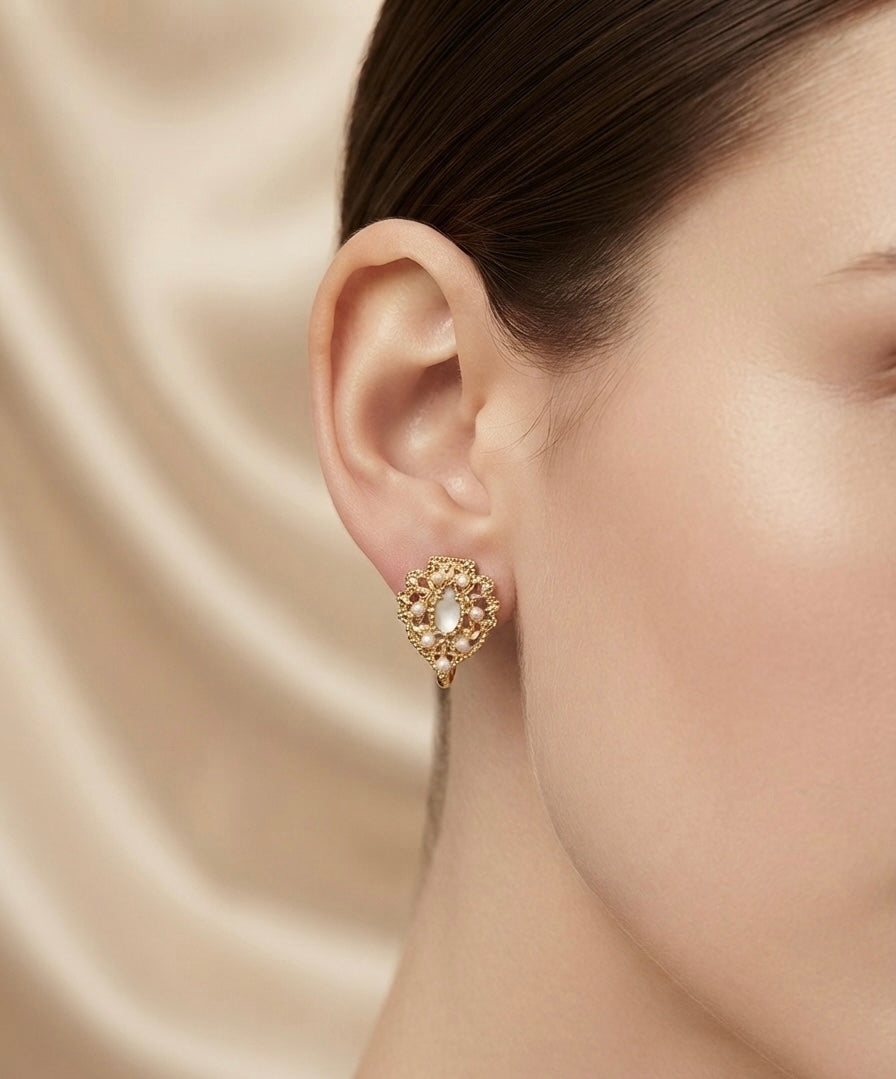 Dana Al Dora pearl earrings by Ritzy — view 2