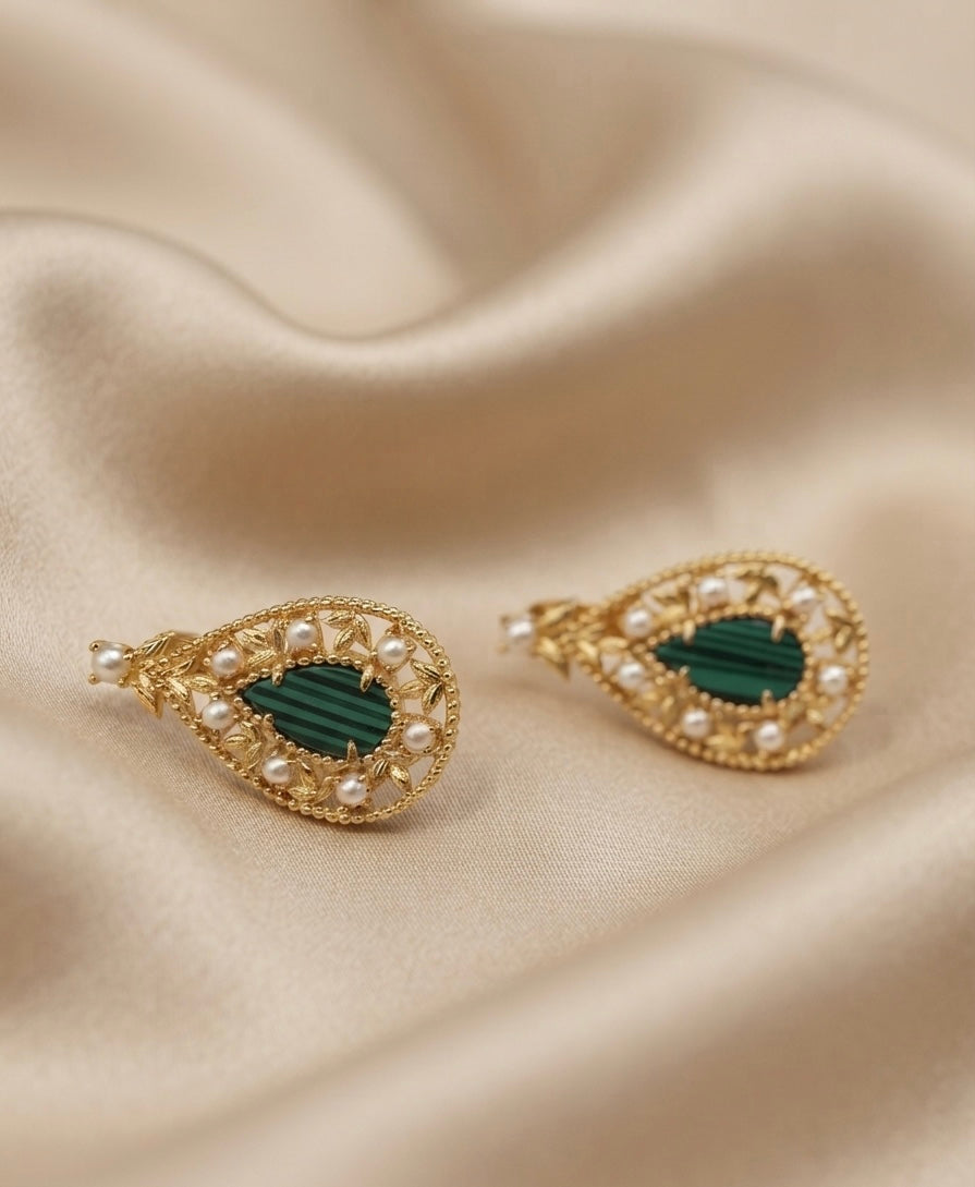 Dana malachite earrings by Ritzy