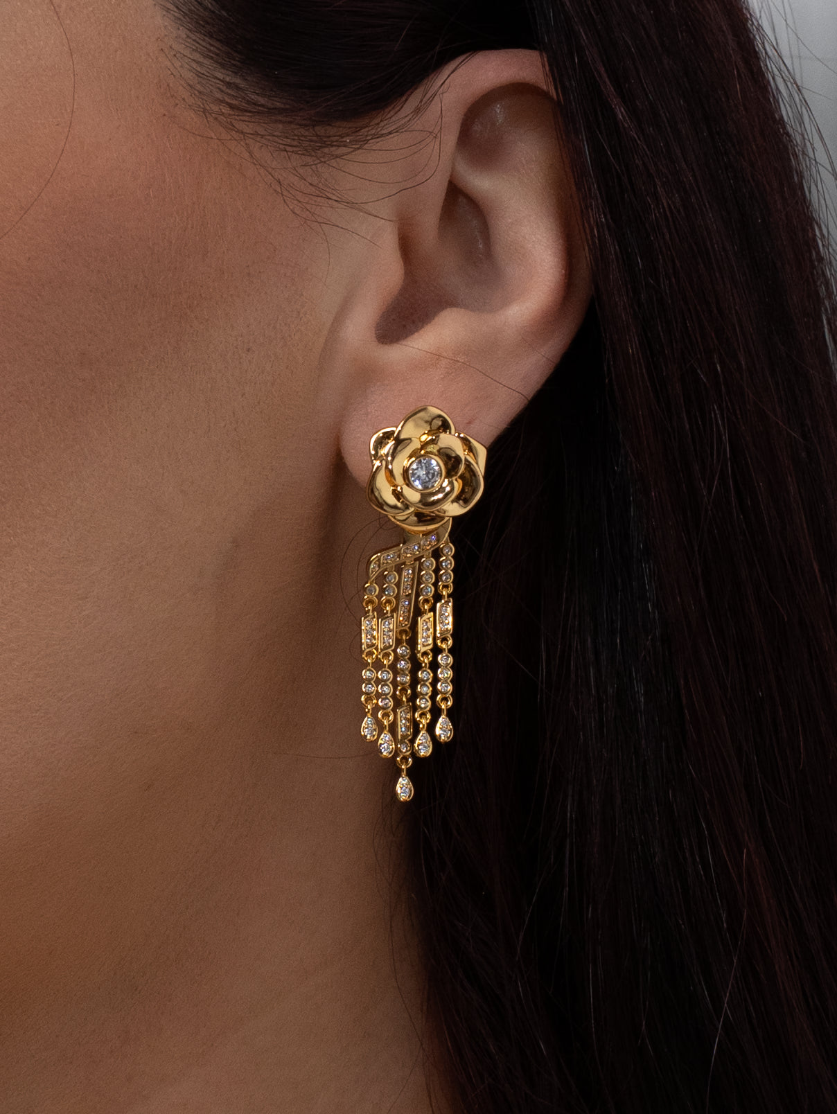 Ward Cascading Rose Drop Earrings