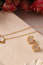 Fleur de lune pearl necklace and earrings set, 18K gold plated