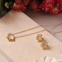 Fleur de lune pearl necklace and earrings set, 18K gold plated