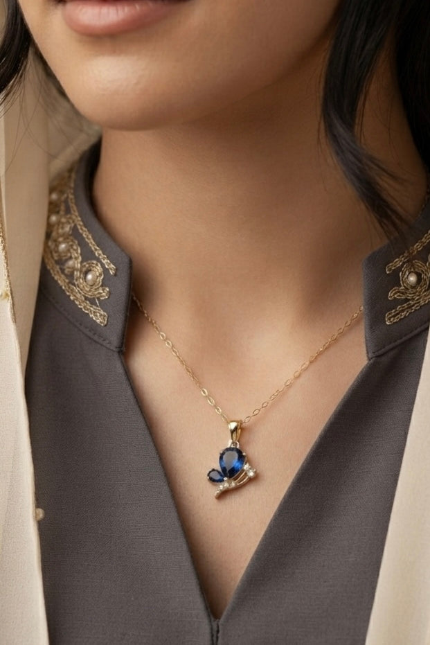 Glowing Butterfly necklace by Ritzy — view 2