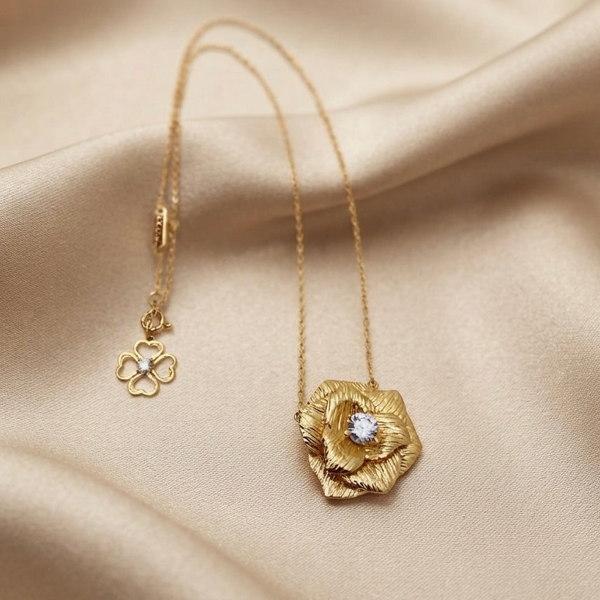 Golden Petals short necklace by Ritzy