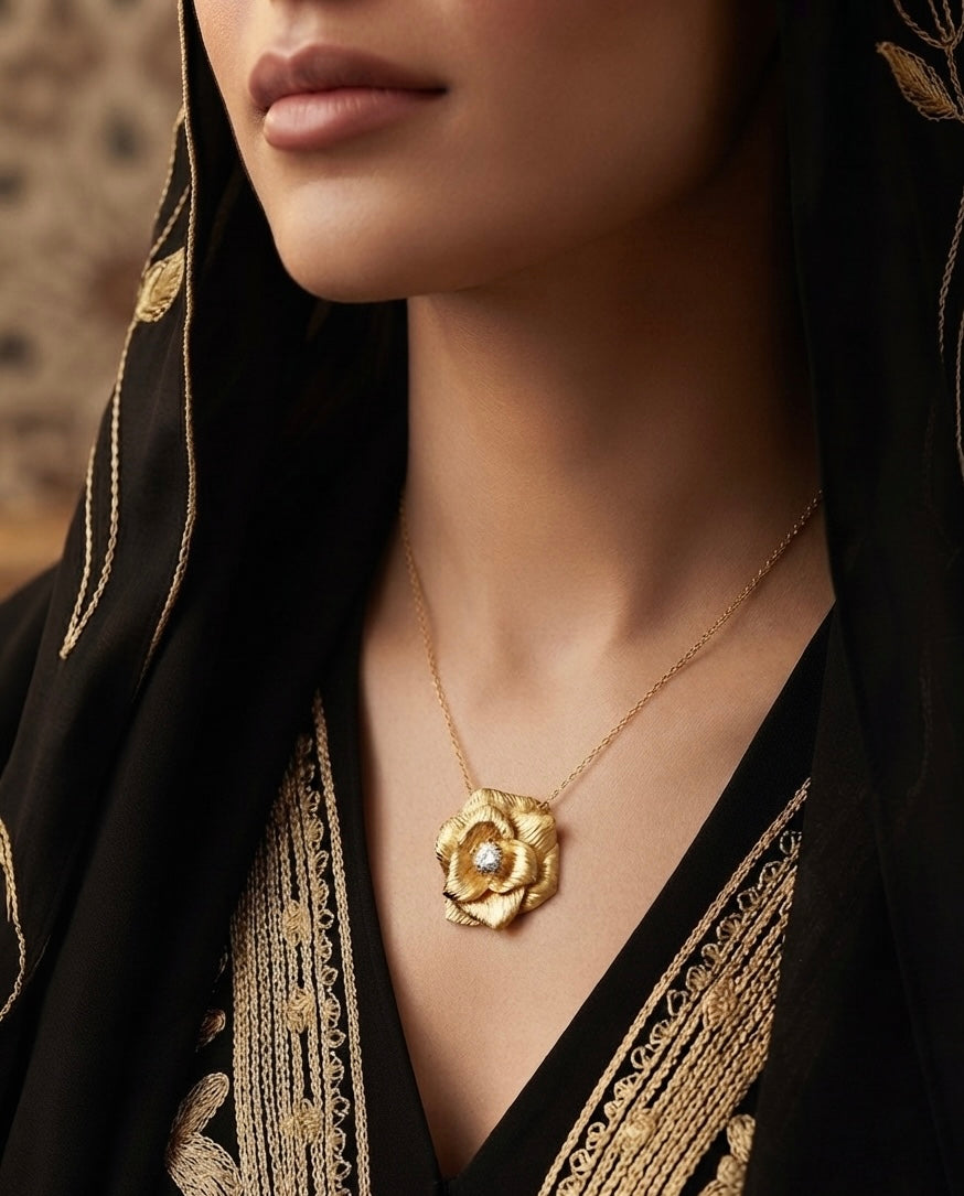 Golden Petals short necklace by Ritzy — view 2